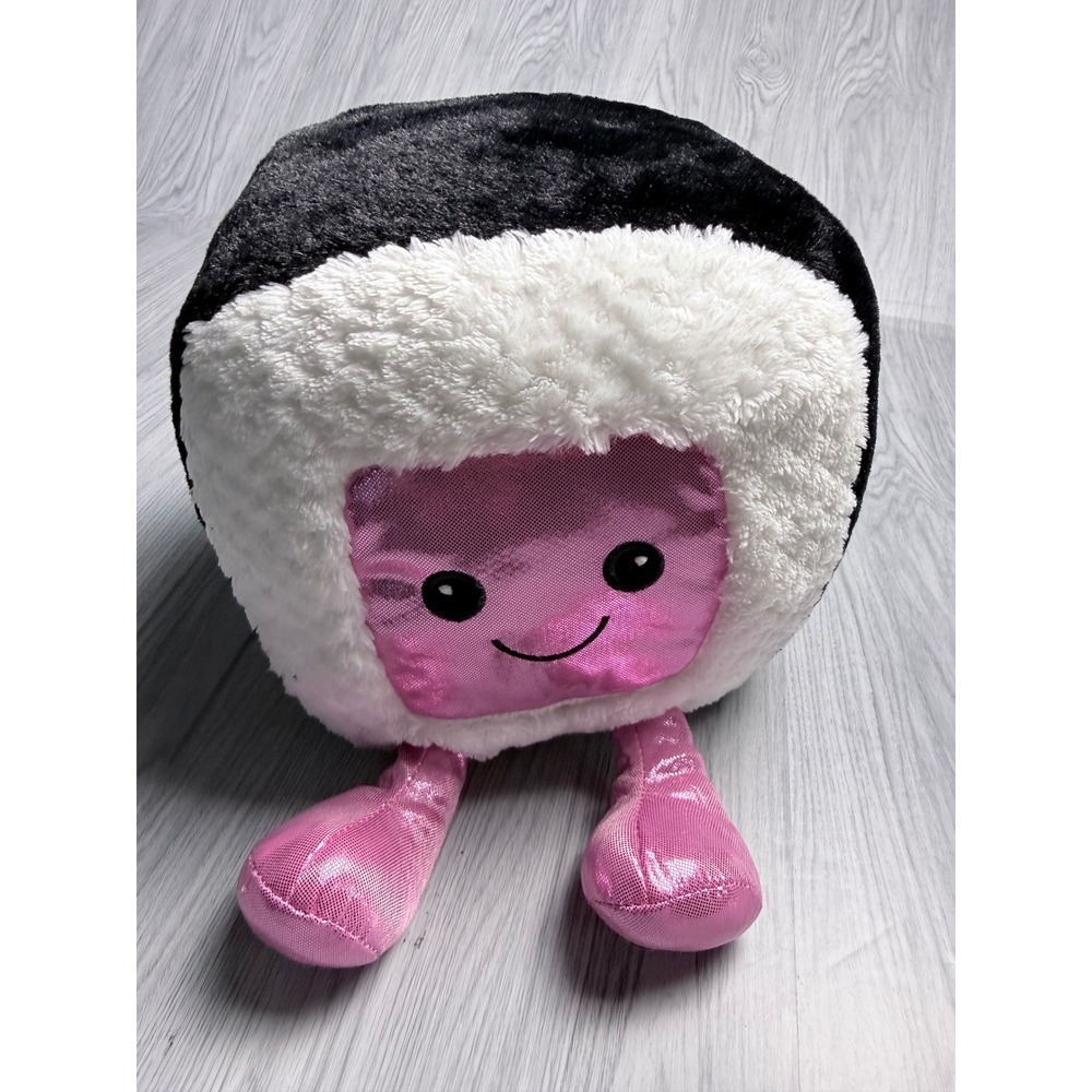 YuMe Maxx Makes Great Sushi Roll Plush Pink Black White Stuffed Toy 18050 Kawaii